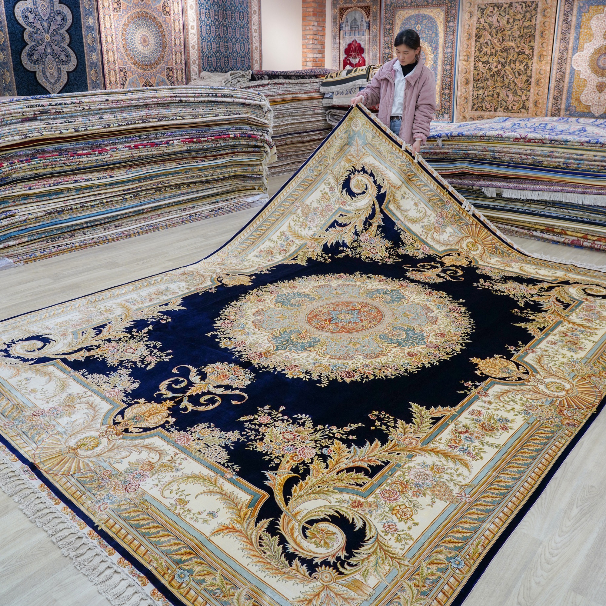 9x12ft Cleaning Handmade Persian 100% Silk Real Natural Turkish Rugs Sets Silk Carpet