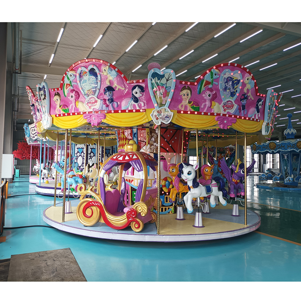 Yimiao Portable Trailer Mounted Amusement Rides Funfair Self Control Plane carrusel carousel horses for sale