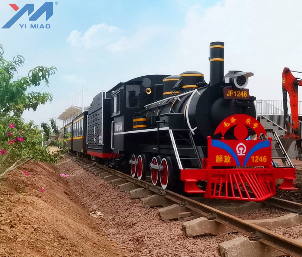 Shopping mall Scenic area amusement park track steam train and track steam  locomotive for sale