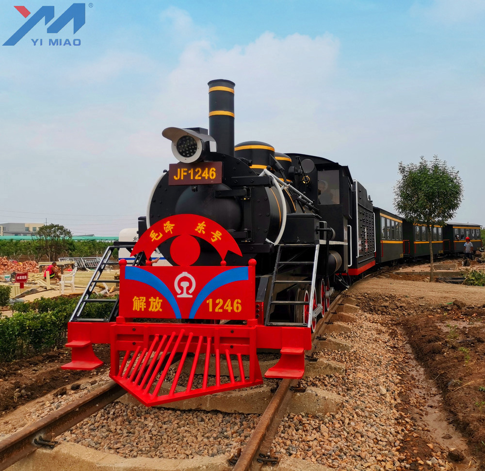 Shopping mall Scenic area amusement park track steam train and track steam  locomotive for sale