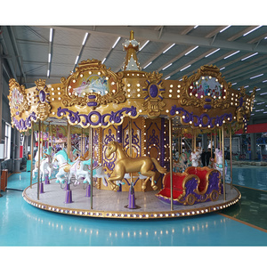 Yimiao attraction amusement kid carousel 16 Seats Swing Carousel Rotating Merry Go Round for Sale