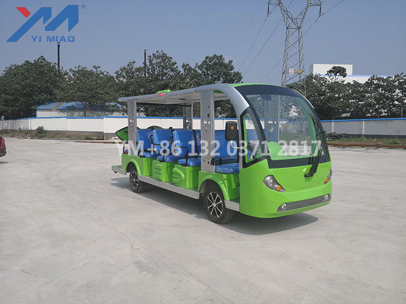 11 seats 72V 5KW motor  customized  electric sightseeing  bus with rain cover sunshine curtain