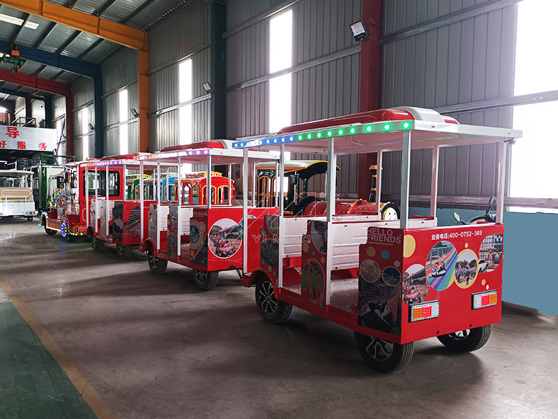 Yimiao Amusement Park Road Train Diesel gasoline Electric Trackless Train For Sale