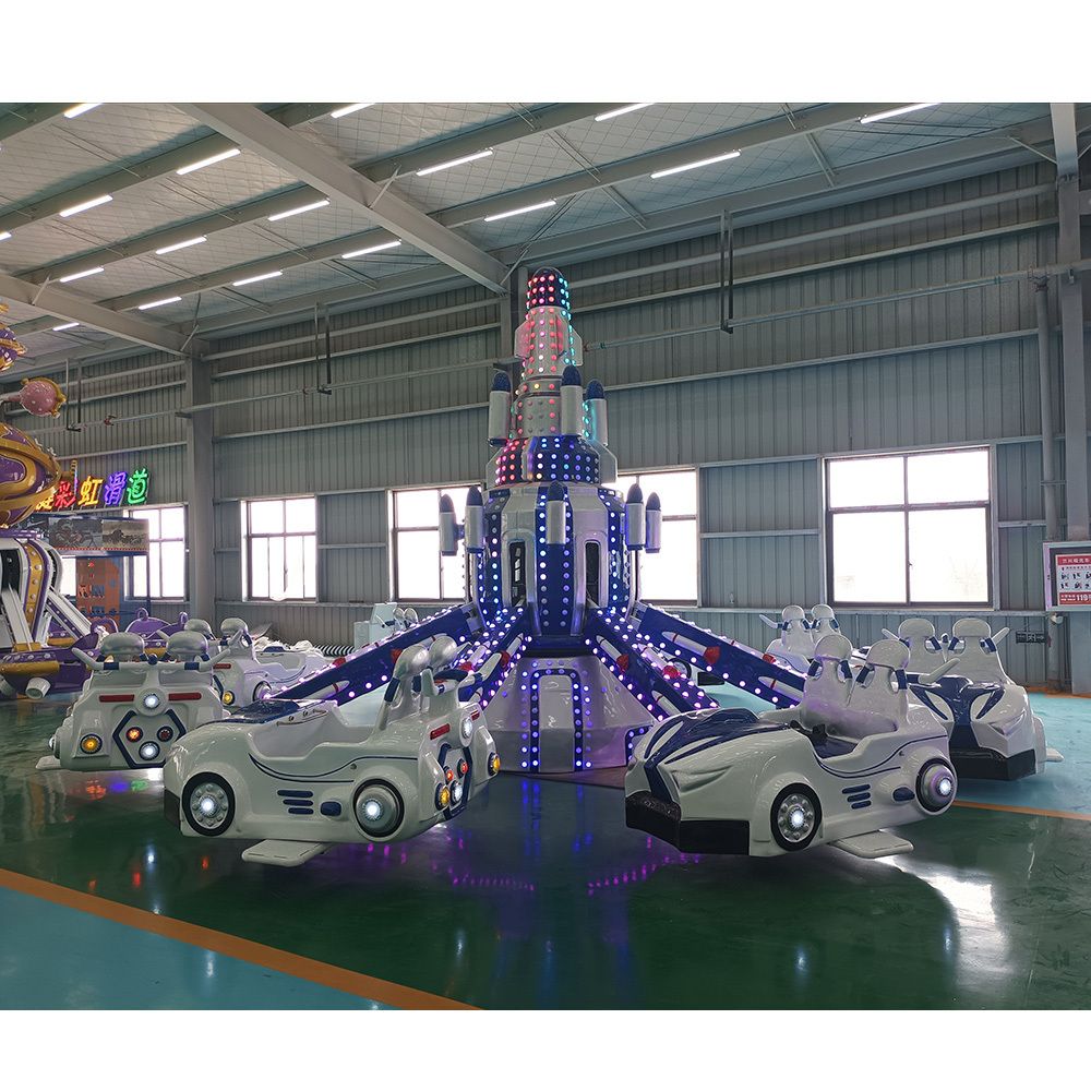 Yimiao Portable Trailer Mounted Amusement Rides Funfair Self Control Plane car parking Carousel rides