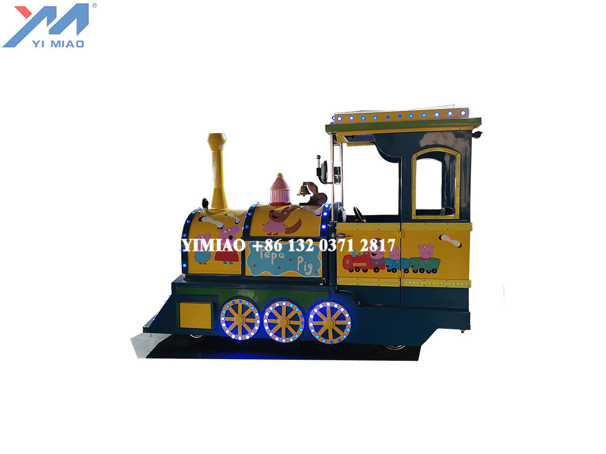 Yimiao Carnival Attractive Kiddie Outdoor Vintage Amusement Park Mini Kids Tourist Electric Trackless Train Rides For Sale