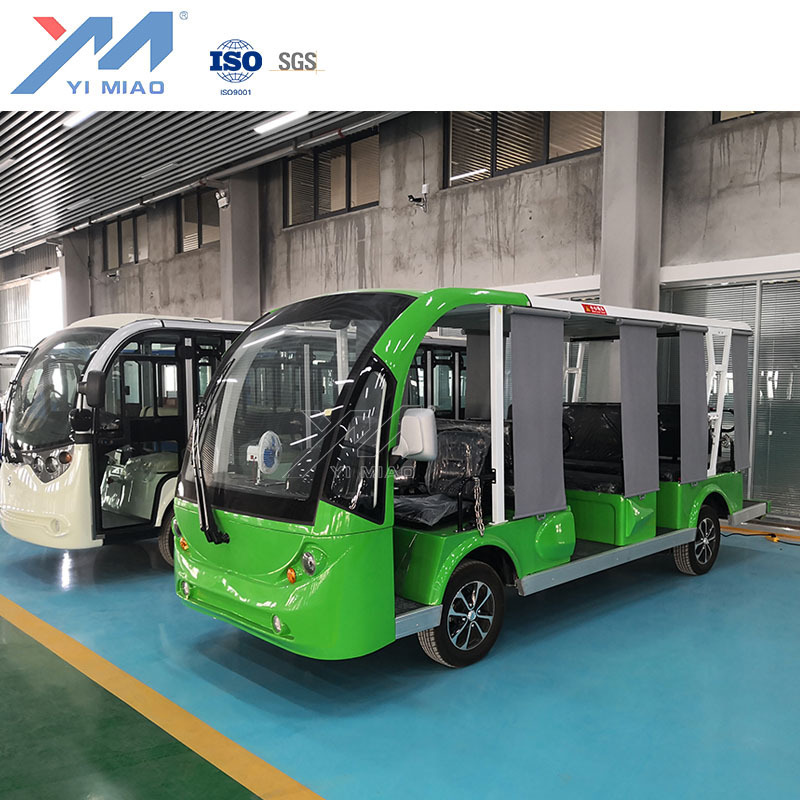 11 seats 72V 5KW motor  customized  electric sightseeing  bus with rain cover sunshine curtain