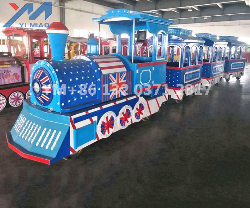 Kiddie Amusement Park Rides Fun Fair Attraction 14 Seats Shopping Mall Mini Electric Road Trackless Tourist Train For Sale