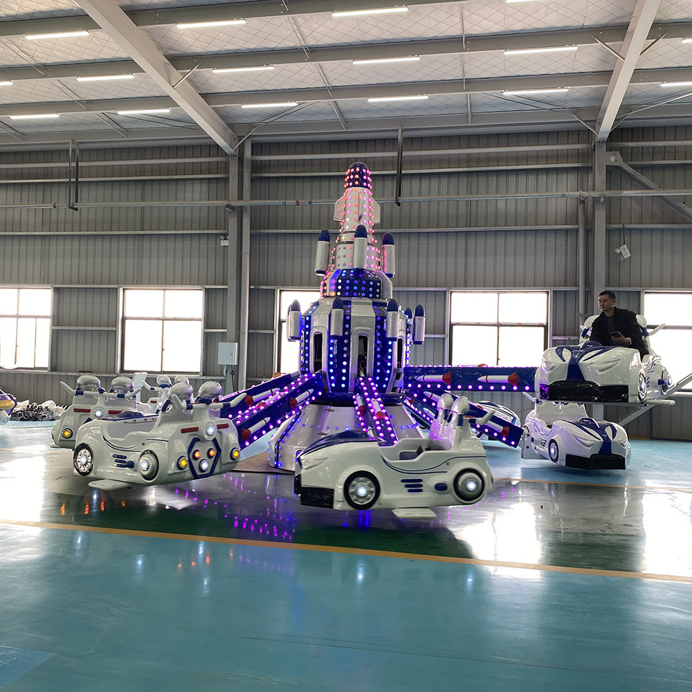 Yimiao Portable Trailer Mounted Amusement Rides Funfair Self Control Plane car parking Carousel rides