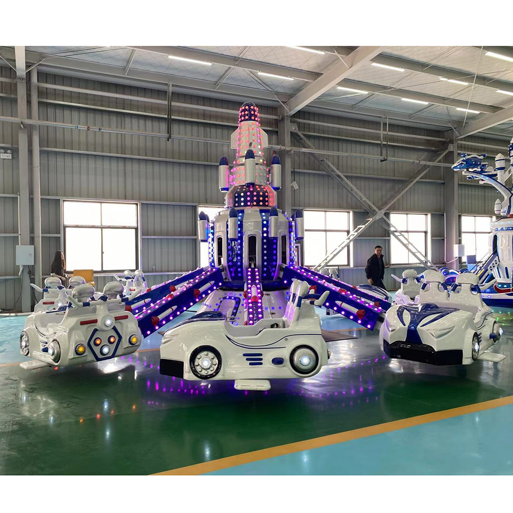 Yimiao Portable Trailer Mounted Amusement Rides Funfair Self Control Plane car parking Carousel rides