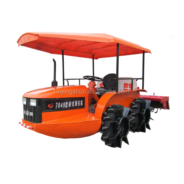 new 70hp boat tractor for rice paddy field and dry land, tractor for rice cultivation