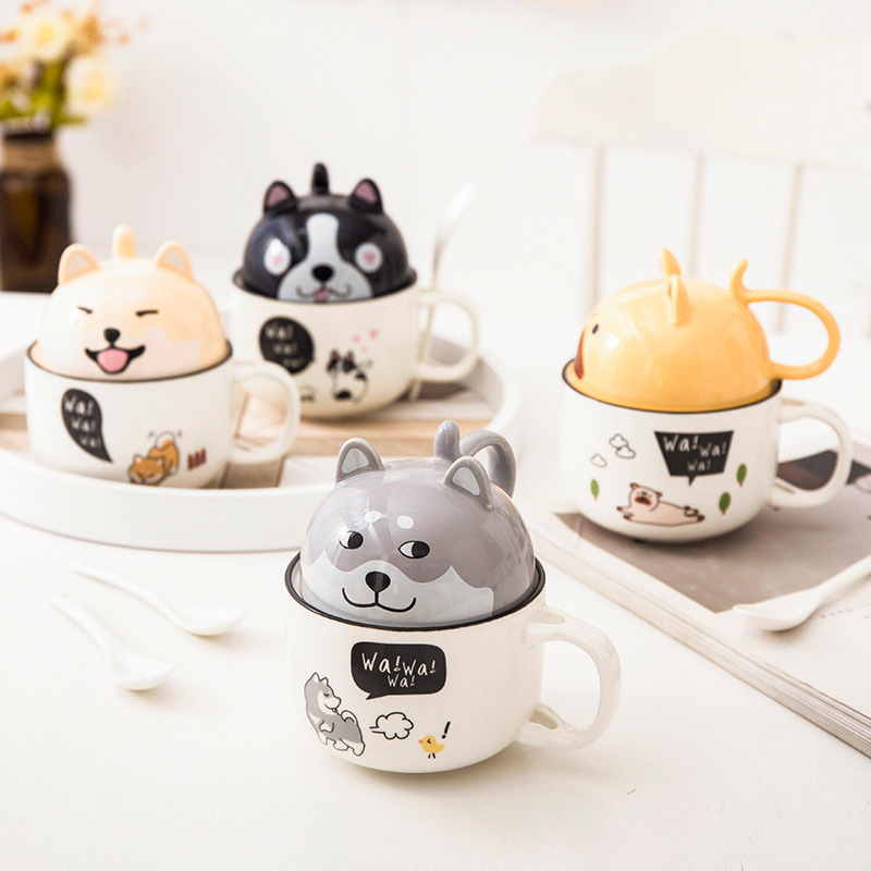 Best-selling One Cup Dual-purpose Mug Funny Cute Animal Ceramic Mug Box Tumbler Cartoon Mugs HANDGRIP Hot Water or Cold Water