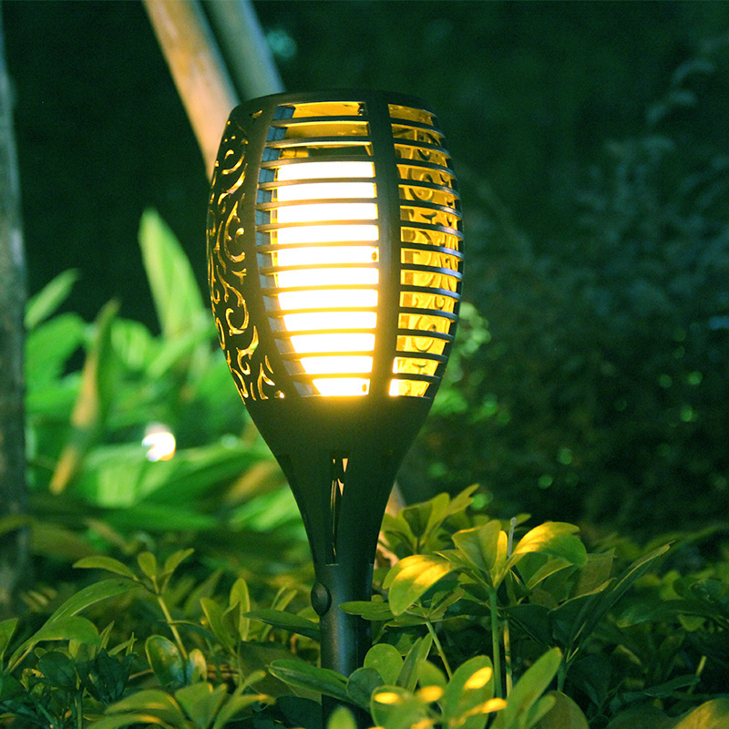 RGB Led Solar Flame Flickering Garden Torch Night Lights For Outdoor Pathway Lights Garden Landscape Decoration