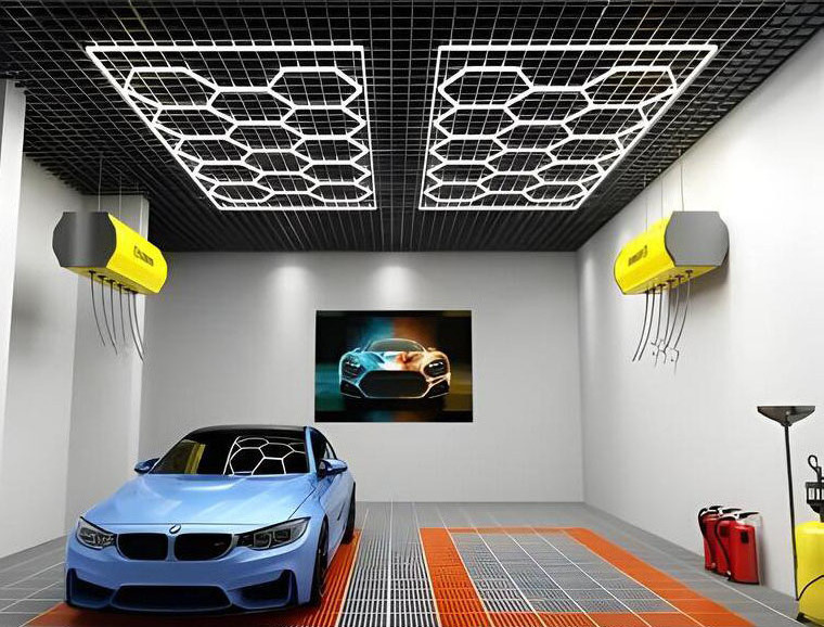 Hexagon Workshop clothing store Lights Led For Car Shop And Garage honeycomb lights hexagon Work Garage Light