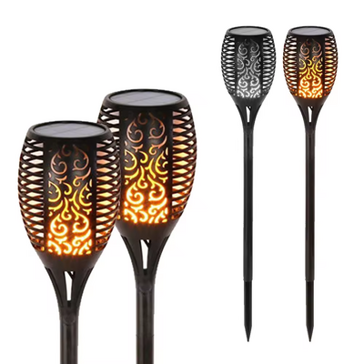 Custom 12 33 96 LED fire flame light Ip44 Waterproof solar light outdoor flame Dancing Solar Led landscape Flame Light