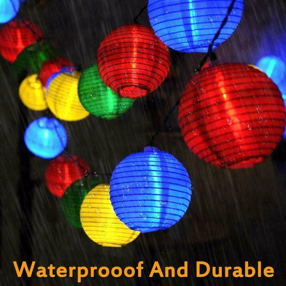 LED Solar String Lights Outdoor Waterproof Hanging Paper Lantern Chinese lantern light for Garden Decor