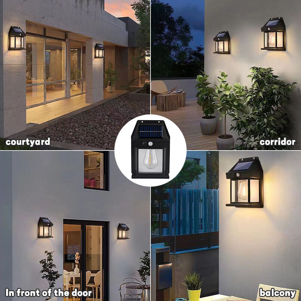 Manufacturers 8M Sensing Distance Solar Motion Sensor Retro Wall Outdoor Light Garden Lamp Led Wall Light