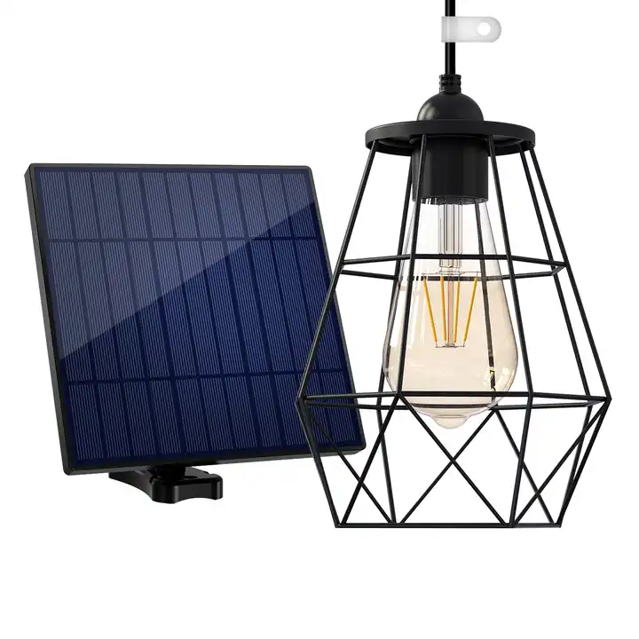 Solar  Waterproof Hanging Lamp Remote Adjustable Led Bulb Shed Outdoor Solar Pendant Garden Lights