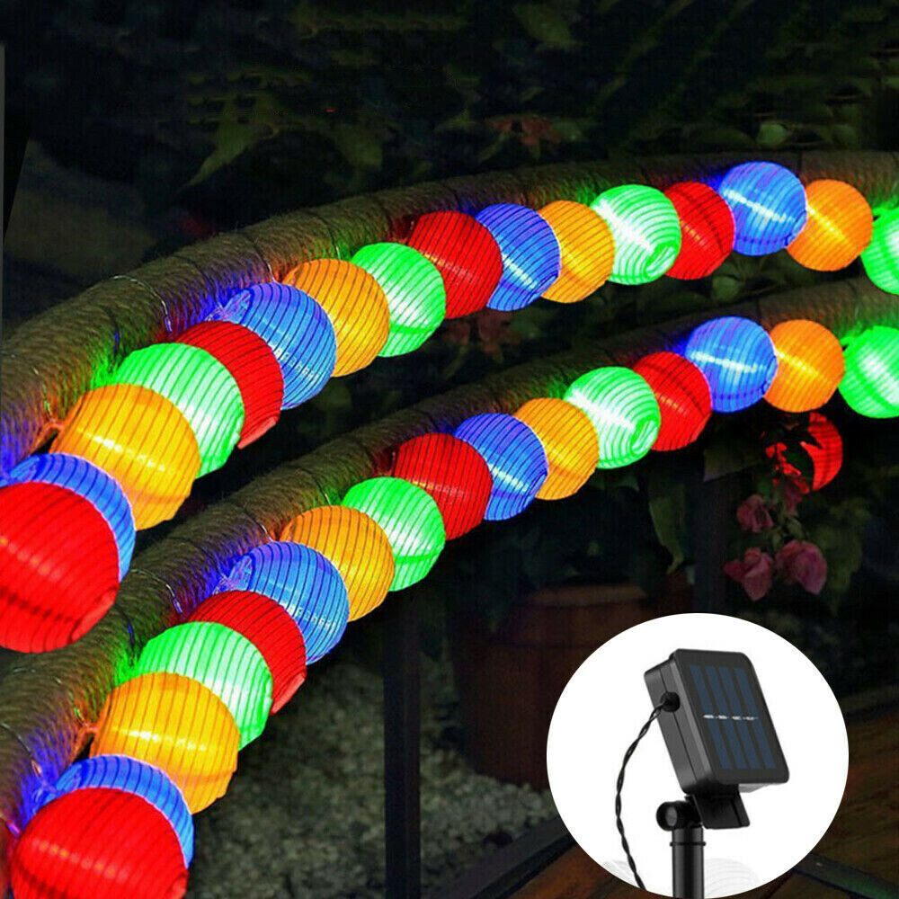 LED Solar String Lights Outdoor Waterproof Hanging Paper Lantern Chinese lantern light for Garden Decor