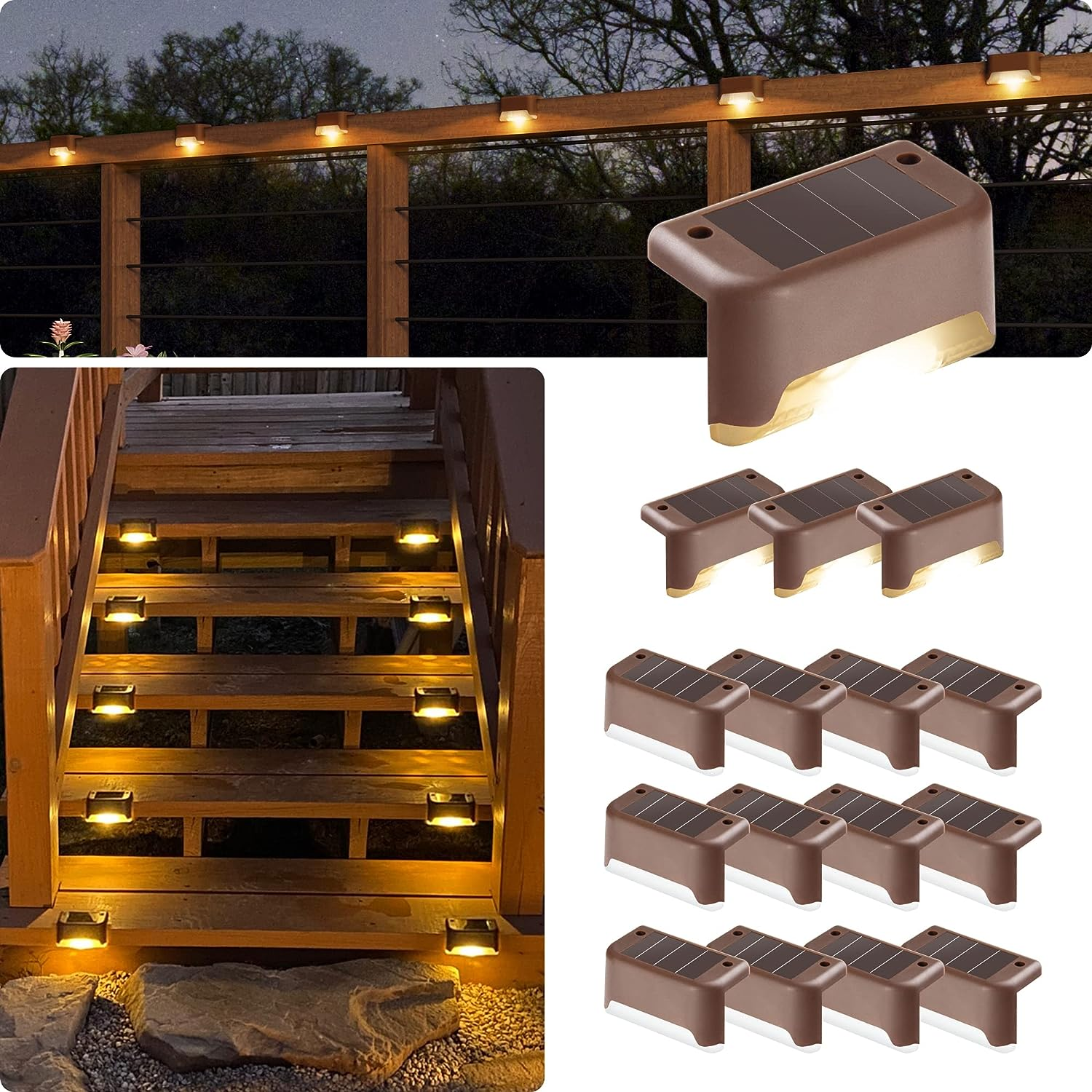 Garden Led Solar Stair Light Solar Step Lights Solar Fence Lamp for Porches Patio Lighting