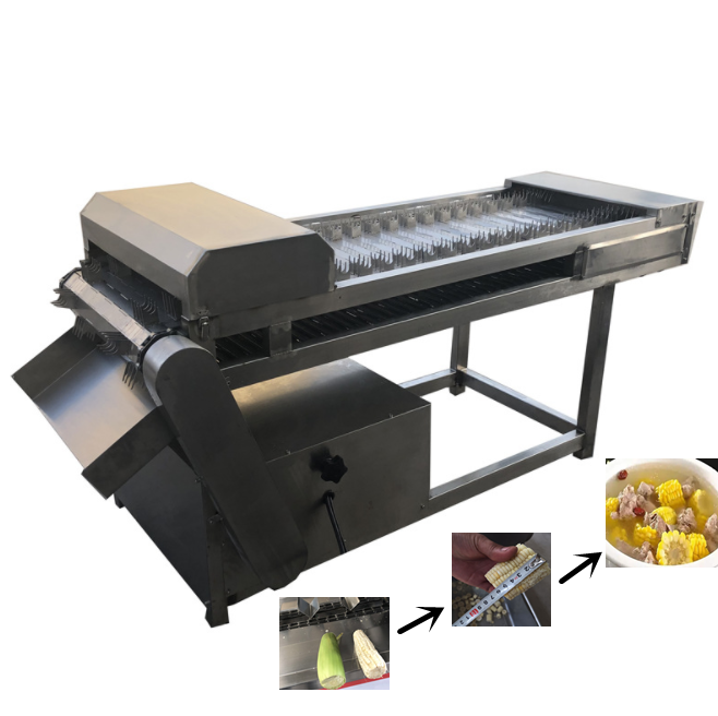 Continuous corn head and tail cutting equipment /Stainless Steel Sweet Fresh Corn Top And Tail Cutting Machine  /  Corn cutter