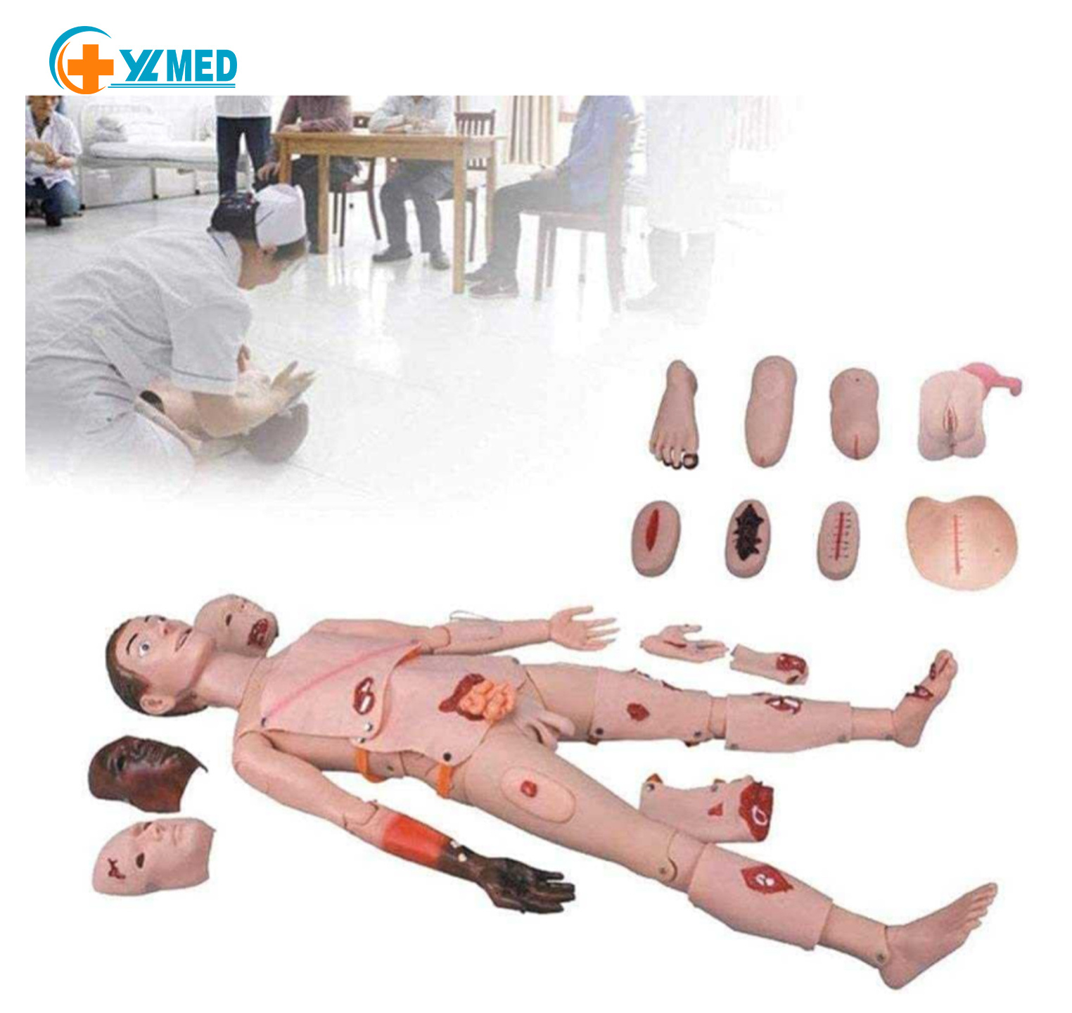 medical science Human Anatomical Model First Aid Trauma Nursing Manikin Patient Care Simulator for Nursing Medical Training