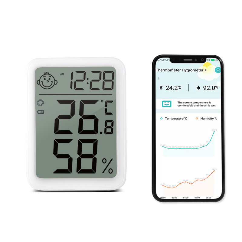 The Smart APP Connect Bluetooth Large Screen to Display High-Precision Electronic Temperature Hygrometer Meter