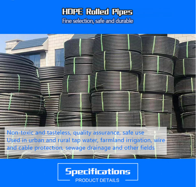 32mm 63mm Plastic PE Roll Pipe 3 4 inch Irrigation HDPE Pipe for Farm Garden Irrigation System