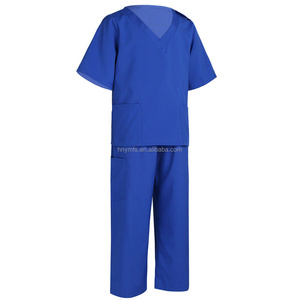 Medical Fabric Unisex Short Sleeve Chlorine Bleaching Resistant Scrubs