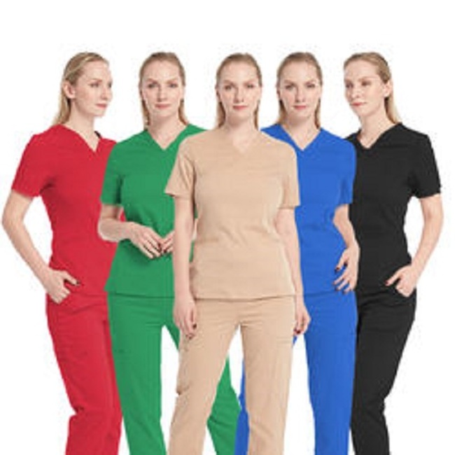 factory custom logo sexy  scrub tops hospital uniform scrub uniforms for ladies