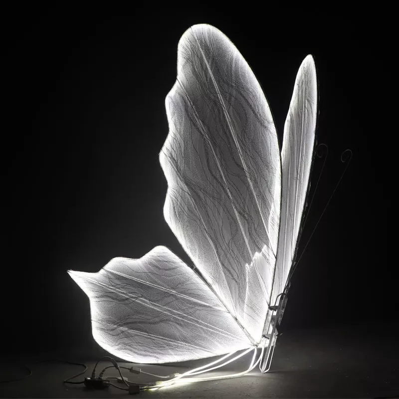 Wholesale butterfly large white warm white led light wedding lighted butterfly for wedding event decorations