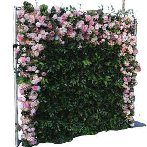 New Design Artificial Rose Stand floral wall backdrop Green Flowers Walls Backdrop Roll Up Flower Wall