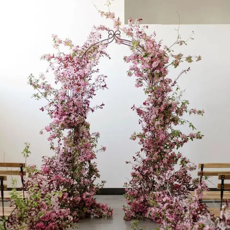 Stand Iron Baby Breath Square Gold Heart Star Shape Rose Flower Wedding Arch For Wedding Table Centerpiece