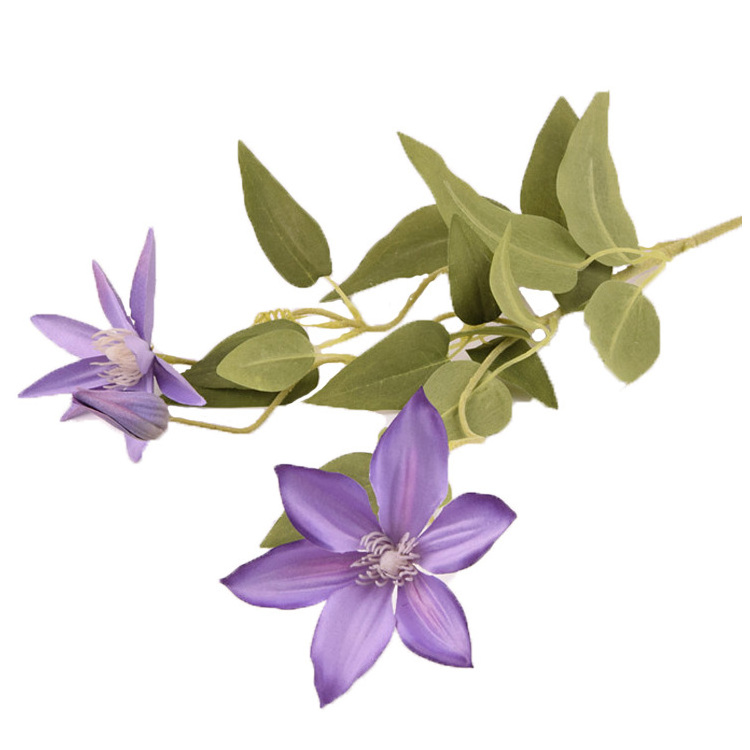 Purple 69cm Artificial Flower Clematis Spray