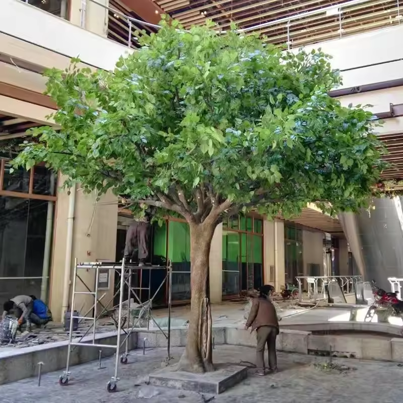 Wholesale anti-UV tall big artifical ficus artificial banyan trees for outdoor decoration