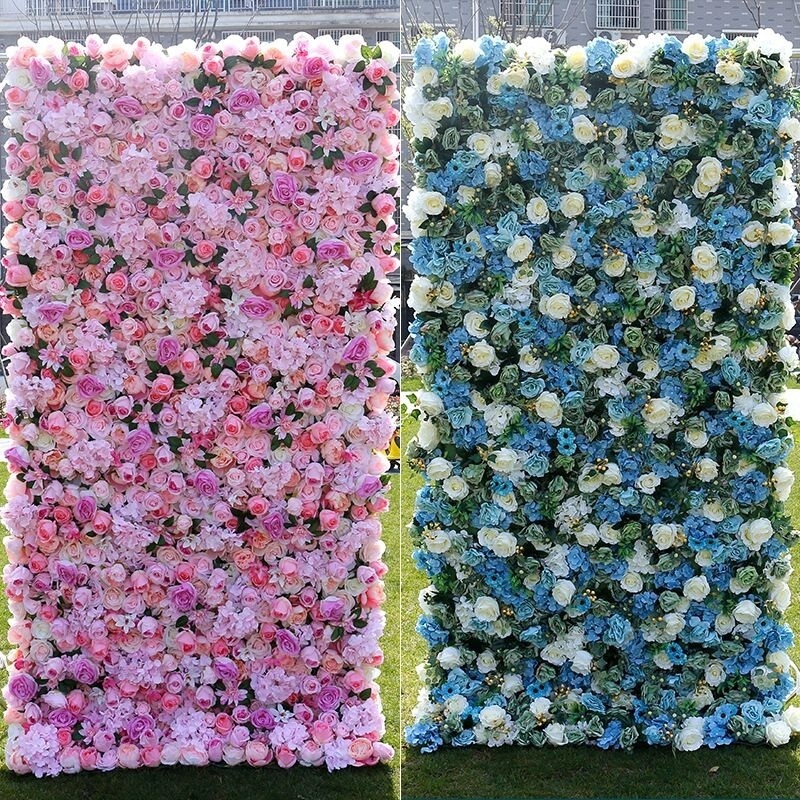 Environmental Protection Floral Wall Wedding Decoration Background Silk Flower Wall