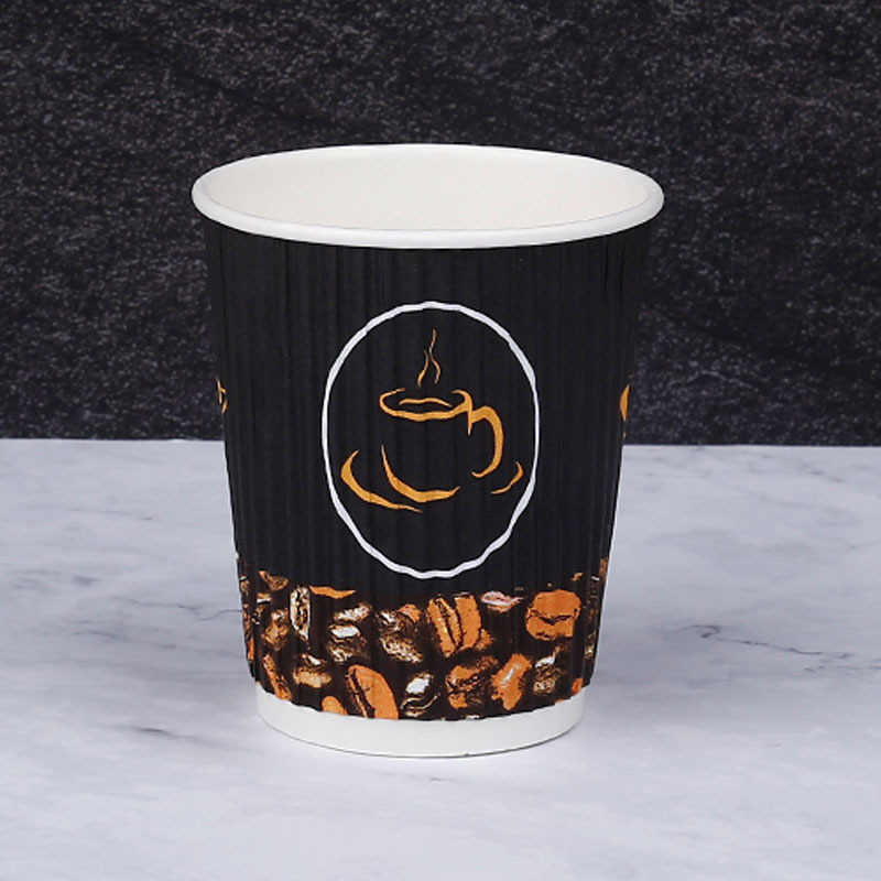 12oz customization ripple wall coffee cups brown ripple paper to go coffee cups