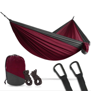 OEM 210T Nylon single double outdoor hiking Nylon Portable sewing hanging Parachute Camping Tent Hammock bed With Tree Straps