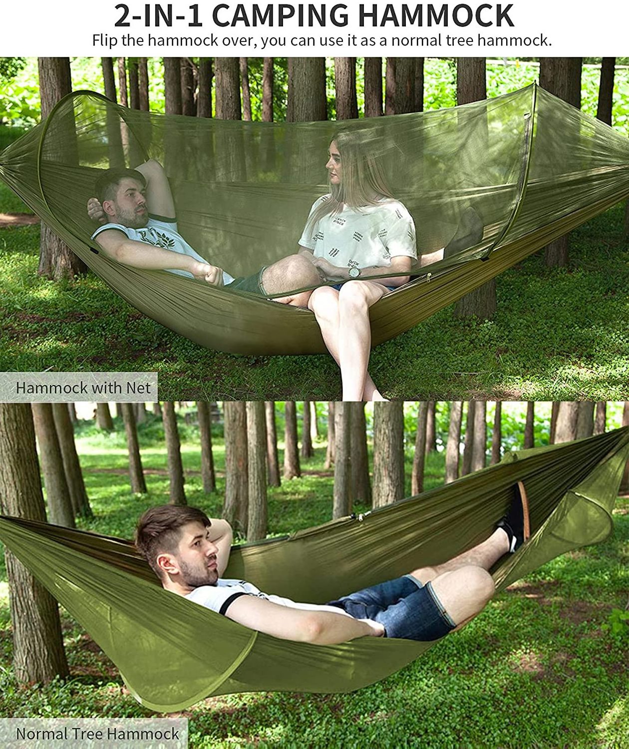 Stainless Steel Iron Pipe Hammock Outdoor Stand With Mosquito Net