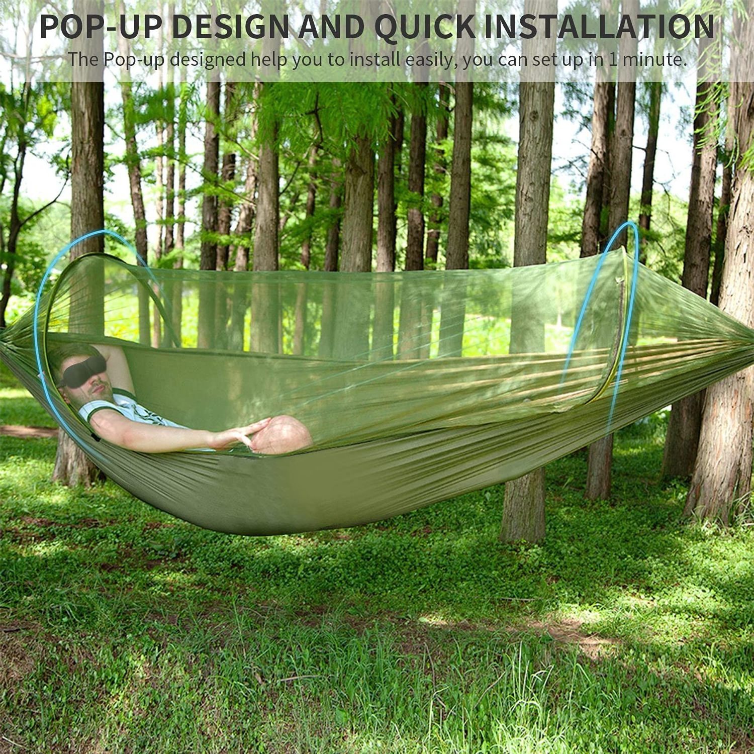 Stainless Steel Iron Pipe Hammock Outdoor Stand With Mosquito Net