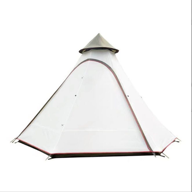 Ultralight Camping Tipi 3-4 Person Hot Tent with Stove Jack Chimney Hole Awnings Shelter for Bird watching Cooking