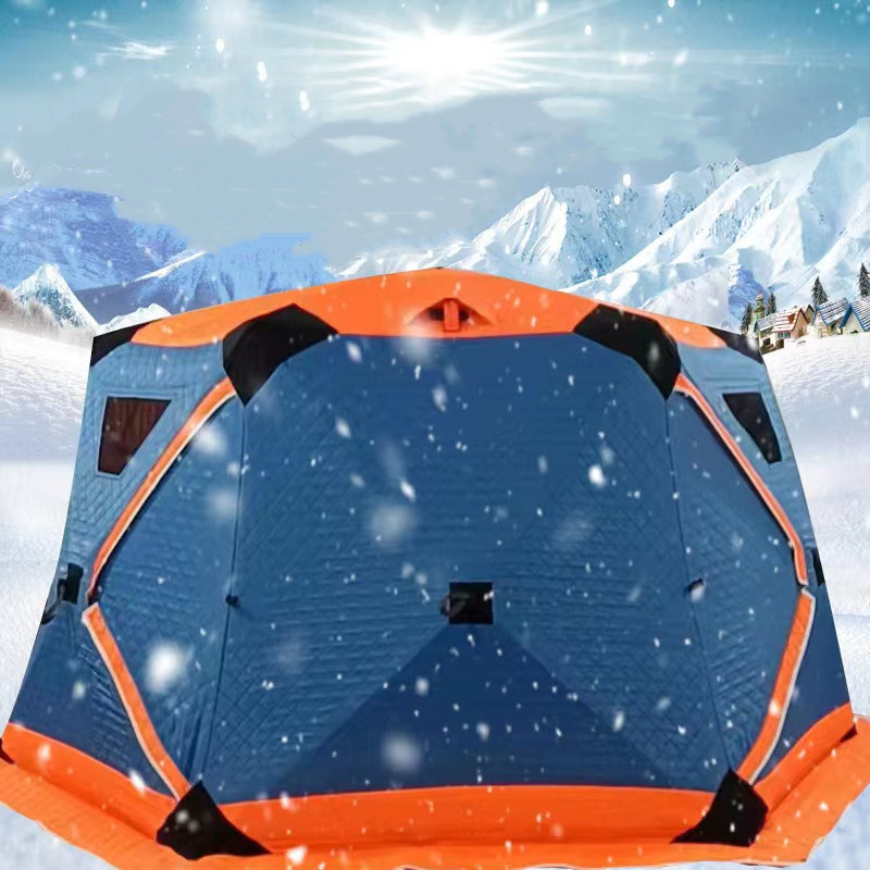 Ice House Cube Winter Fishing Camping Tents With 6 Sides Keep Warm