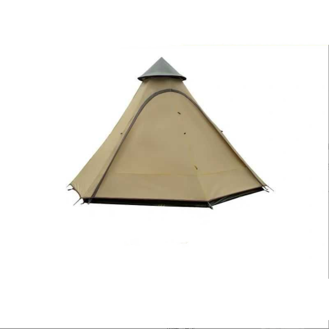 Ultralight Camping Tipi 3-4 Person Hot Tent with Stove Jack Chimney Hole Awnings Shelter for Bird watching Cooking