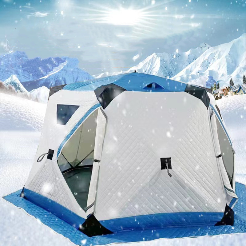 Ice House Cube Winter Fishing Camping Tents With 6 Sides Keep Warm