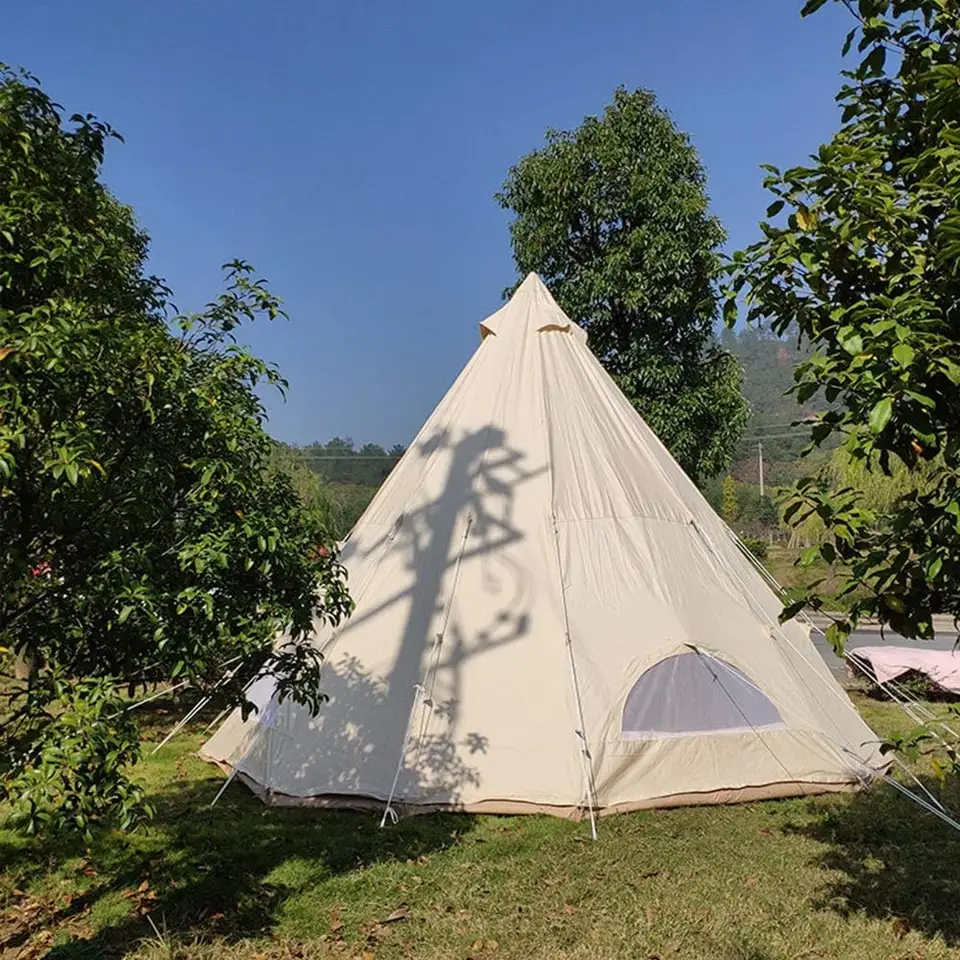 Cotton Canvas Bell Emergency Shelter Tent Shandong Portable Canopy 20x20 Tent Heavy Duty Duck Hunting Tent