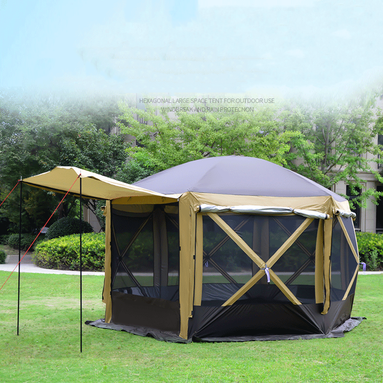 Outdoor Hexagonal Tent Gazebo Wedding Camping Beach Sun Shelter Canopy for Outdoor Camping