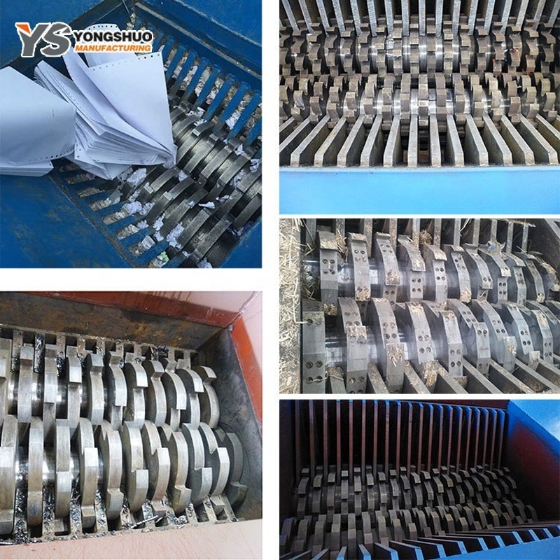 mini small industri double shaft shredder rubber car tyre pallet coconut husk waste plastic tire scrap metal shredder machine