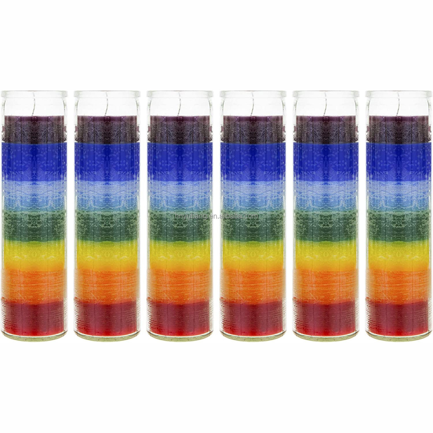 High Quality 7-Day Glass Jar Candle White Spiral Pillar for Religious Prayer Various Colors Available