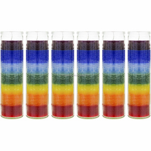 High Quality 7-Day Glass Jar Candle White Spiral Pillar for Religious Prayer Various Colors Available