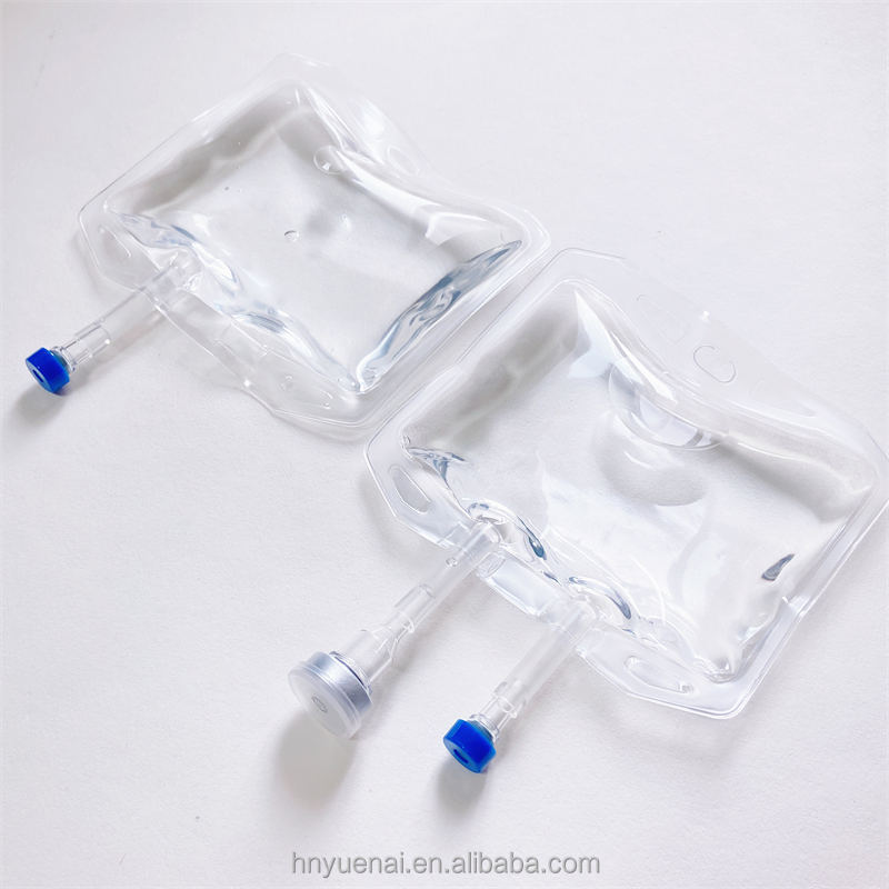 Wholesale cheap medical pvc infusion bag saline sodium chloride drip bag100ml 250 cc Two Ports IV PVC Infusion Bag