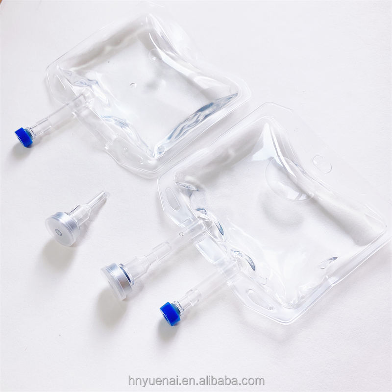 Wholesale cheap medical pvc infusion bag saline sodium chloride drip bag100ml 250 cc Two Ports IV PVC Infusion Bag